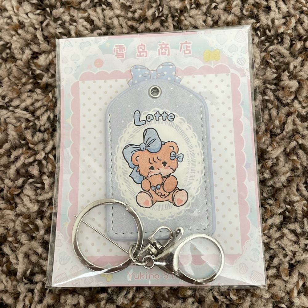 Mikko Illustrations leather keychain, Latte